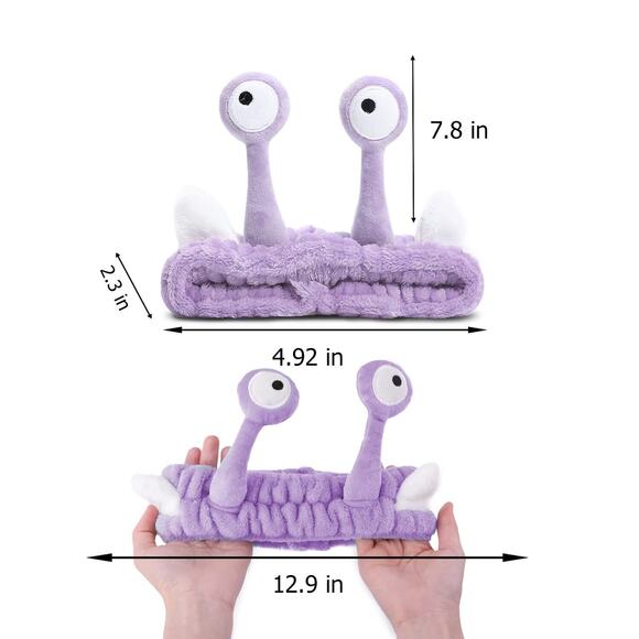 🔥Face Wash Headband Hairband with Palm & Snail Coral Fleece Cartoon Cute NIP🔥 - Picture 2 of 4